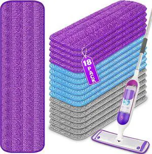 18 Pack Disposable Mop Pads for Swiffer PowerMop Multi-Surface Mop and Swiffer PowerMop Wood Mop, Reusable Mop Refill Pads Machine Washable Up to 100 Times for All Floor Surfaces