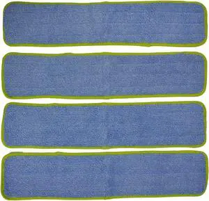 Microfiber Wet Mop Pad Refill, 24 Inches, Green, Pack of 4