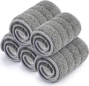 Bulletproof Microfiber Mop Replacement Heads - 5 Pack Washable Pads for Floor Cleaning Compatible with Tethys,Joy Moop & Most 11 - 13 Flat Squeeze Mops for Wet/Dry Mopping, Sanitizing, Scrubbing