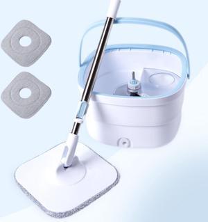 Spin Mop and Bucket System, with Dirty/Clean Water Separation System, with Removable and Reusable Mop Pad Replacement,for Hardwood, Tile, Marble,Floors