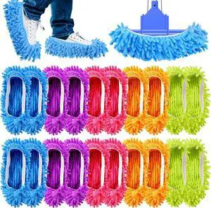 20PCS Mop Slippers,Mop Socks for Floor Cleaning,Washable Reusable Mop Shoes,Microfiber Shoes Cover Cleaning Slippers,Multi Function Soft Dusting Slippers for Women Men House Office Bathroom Kitchen