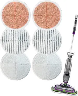6 Pack Replacement Mop Pads Compatible with Bissell Spinwave Mop: 2124 2039 2039A 2039Q 2039T 2039W 20391 20393 20395 20399 2307 2315A 23157 23159