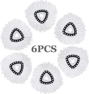 6 Pack Spin Mop Replacement Heads Microfiber Spin Mop Refills Easy Cleaning Mop Head