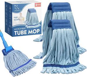 2 Pack - Heavy Duty Microfiber Mop, Mop Head | Mop Replacement, Robust, Blue Mops, Machine Washable, Extra Absorbent, Extra Large, for Floor Cleaning - Hardwood, Tile, Laminate, Vinyl Floors