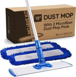 18" Mojave Microfiber Dust Mop System with 2 Dust Pads - Quickly Clean Hardwood, Laminate, Tile, Stone, Concrete