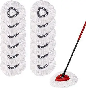 12PCS Mop Replacement Head,100% Microfiber Mop Refills Spin Mop Replacement Head,360 Micro Spin Cleaning Replacement Mop Heads for Easy House Cleaning Floor Mopping