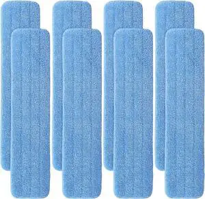 Replacement Microfiber Pad for Rubbermaid Commercial 24 Inch Mop Head - 8 Pack Wet & Dry Commercial Cleaning Refills Reusable Mop Refills Fit for Any Microfiber Flat Mop System 24"
