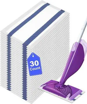 30 Count Mopping Pads Refill Compatible with Swiffer Wet Jet Mop, Thickness and Absorbent Disposable Wet Jet Pads Refills for Hardwood Floor