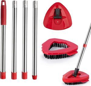 Spin Mop Replace Head Base Scrub Brush with Handle Set O Compatible with Cedar EasyWring 1 Tank System, Shower Floor Scrubber, Hard Bristle Cleaning Brush for Bathroom Kitchen Tile, Not Fit RinseClean