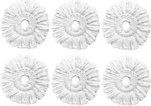 6 Pack Spin Mop Replacement Heads Compatible with Hurricane, Mopnado, Casabella and Other Standard Size Spin Mop, Easy to Clean and Durable Microfiber Spin Mop Refills, Mops Head for Floor Cleaning