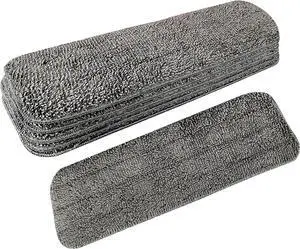 6 Pack Microfiber Spray Mop Replacement Heads for Wet Dry Mops, Premium Floor Cleaning Pads, Reusable Replacement Refills Compatible with Bona Floor Care System - Dark Gray
