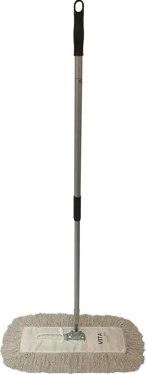 Ultimate Dust Mop Kit: Industrial-Grade Performance, Heavy-Duty Frame, Telescopic Handle - White 18 Inch