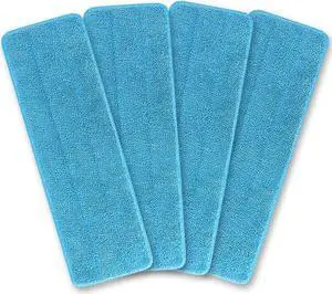 4 Pack 18 inch Microfiber Dust Mop Pads, 18"x6" inch Microfiber Wet and Dry Mop Pads Microfiber Damp Mop Cleaning Pad with Stripes,18inch Microfiber Spray Mop Pads Washable