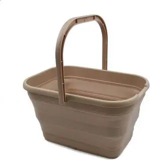 SAMMART 12L (3.1 Gallon) Collapsible Rectangular Handy Bucket (1, Apricot)