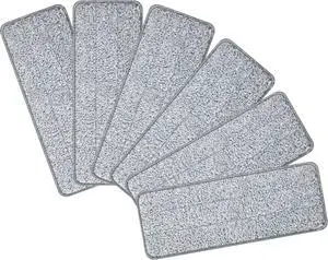 Aifacay Microfiber Mop Head Replacements for Flat Floor Mop and Bucket Set, 13 Inch Reusable Microfiber Mop Pad Refills for Floor Cleaning Hard Wood Floor Microfiber Cleaning Pads - 6 Pack