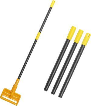 Mop Handle Commercial Heavy Duty, 60 inch Metal Commercial Mop Stick,Side Gate Mop Head Replacement Holder for Floor Cleaning,Clamp Mop Handles Quick Change for Wet Mop (2)