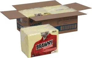Brawny Yellow 1/8 Fold Disposable Dusting Cloth by GP PRO (Georgia-Pacific), 24" Length x 17" Width, 29616 (Case of 4 Packs, 50 Cloths per Pack)