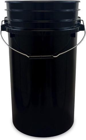 ePackageSupply 7 Gallon Bucket No Lid I Heavy Duty I Food Storage Grade I Premium HPDE Plastic I BPA-Free I 90 Mil All Purpose Pail I Made in The USA I Black I 3 Count
