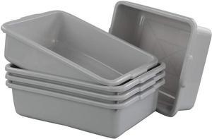 Obstnny 8 L Small Commercial Bus Tub Box, Plastic Wash Pan Basin, 5 Packs