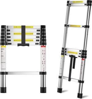 6.6 FT Extension Ladders, Lightweight Collapsible Ladders, Aluminum Telescoping Ladders for Home, Folding Telescoping Ladder for RV, Attic, Daily Use at Home, Capacity 330 lbs