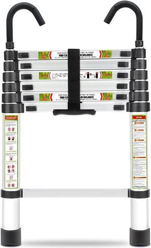 Telescopic Ladder, 6.5FT RIKADE Aluminum Telescoping Ladder with Non-Slip Feet and Stable Hook, Portable Extension Ladder for Household and Outdoor Working, 330lb Capacity