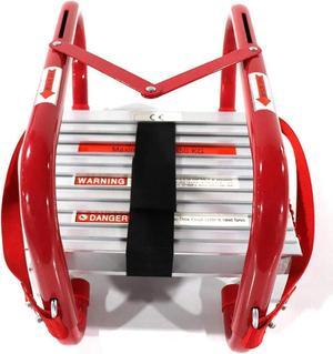 Portable Fire Ladder 2 Story Emergency Escape Ladder 15 Ft with Wide Steps V Center Support