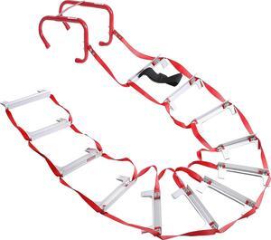Emergency Escape Ladder Fire Ladder 2 Story Portable Safety Ladder with Anti-Slip Rungs, 15 Ft