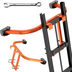 Ladder Stabilizer, Extended Ladder Stabilizer for Roof with Wall Extension, Heavy Duty Steel Ladder Roof Stabilizer Ladder Standoff Stabilizer Arms for Roof Gutters with Non-Slip Rubber Bottom Pad