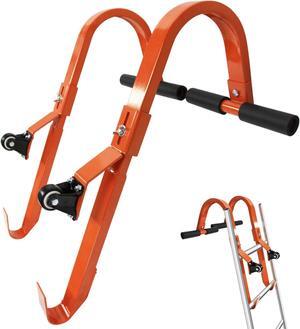 Roof Ladder Hook, 2 Pack Ladder Stabilizer, Heavy Duty Steel 500 Lbs Weight Ratin, Roof Ridge Extension with Wheel for Safe and Easy Access