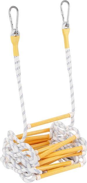 Emergency Fire Escape Ladder Flame Resistant Safety Extension Rope Ladder with 2 Hooks, 2 to 5 Story Homes Reusable Compact Portable External Ladder (5 M / 16 FT)