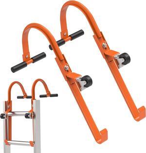2 Pack Heavy Duty Ladder Roof Hook with Wheel Rubber Grip T-Bar for Damage Prevention,500 lbs Weight Ratin,Fast & Easy to Access Steep Roof