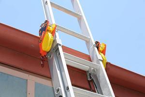 (Pair / 2 Units) Ladder Stabilizer, Fits on Gutters in Seconds, Slide Lock, Rolling Safety Device, Ladder Gutter Clip