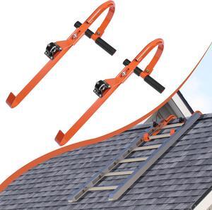 2 Pcs Ladder Roof Hook Ridge Aluminum Ladder Stabilizer 500Lbs for Roof with Wheel for Safe and Easy Access