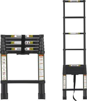 Telescopic Ladder, 6.5FT RIKADE Aluminum Telescoping Ladder with Non-Slip Feet, Portable Extension Ladder for Household and Outdoor Working, 330lb Capacity