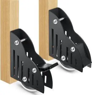 Therwen 2 Pcs Sliding Library Ladder Floor Roller with Brake Movable Rolling Stepladder Hardware Furniture Floor Roller Wheels Ladder Accessories for Home Indoor Rolling Stepladder Excluding Screw