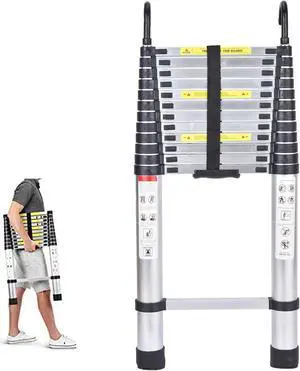 Aluminum Telescoping Ladder 16.5ft Folding Ladder 13 Steps Multi-Purpose Extension Telescopic Ladder 330LB Load Capacity Heavy Duty Portable Ladder Loft Ladder for Home DIY Office