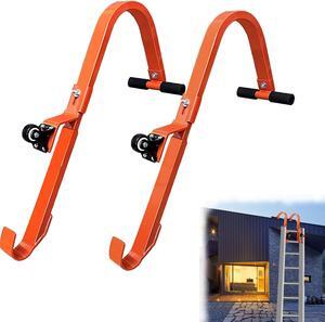 Ladder Roof Hook Heavy Duty, Extension Ladder Stabilizer Roof Ridge Extension with Wheel Rubber Grip T-Bar, 500 lbs Weight Capacity, Fast and Easy Setup to Access Steep Roofs