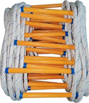 Rope Ladder,49 Feet Emergency Fire Escape Ladder Flame Resistant Safety Rope Ladder with Hooks,Fast to Deploy Sturdy and Strong Portable and Reusable 3 Story,Weight Capacity up to 2000 Pounds