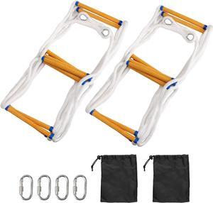 Rope Ladder, 16 FT Fire Escape Ladder 2 Story Flame Resistant Emergency Ladder for Second Floor Portable Fire Safety Ladder Weight Capacity up to 2500 Pounds- 2 Pack