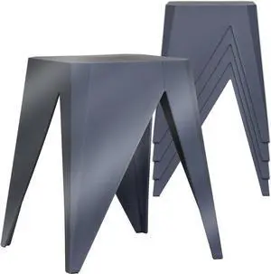 InterSpaceLiving Zuho Multi-Use Stool (4, Charcoal)