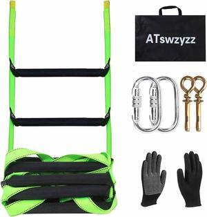 Emergency Fire Escape Ladder,Flame Resistant Safety Rope Ladder with Hooks 13FT/16FT/26FT/32FT/49FT,Fast to Deploy,Easy to Store Withstand Weight up to 1300 pounds (26FT)