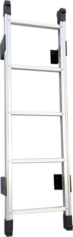 Basement Ladder 5 Rung, 54in H Aluminum Window Well Ladder, Fire Escape Ladder in Humid Environments with Load Capacity up to 500lbs Egress Ladder, Escape Ladder or Bunk Bed Ladder