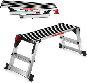 ERGOMASTER 40'' Step Stool Folding Step Ladder Portable Work Bench Aluminum Drywall Stool with Non Skid Rubber Platform Step with Max 330 lbs Capacity