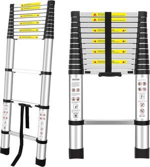 Aluminum Telescoping LaddersEN131 Standards Multi-Purpose Folding Aluminum Extension Ladder,Bearing Weight:150kg(12.5Ft/3.8M)