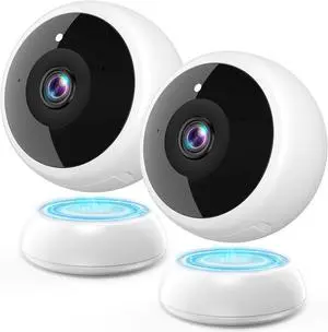 Magnetic Security Camera Wireless - 2Pack AI Motion Detection, 2K HD Video, Battery Powered, Ease of Setup, 2-Way Audio,IR Color Night Vision, Waterproof, Outdoor & Indoor Surveillance