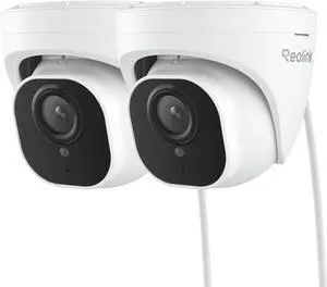 REOLINK 4K Outdoor Cameras for Home Security, IP PoE Dome Surveillance Camera with Human/Vehicle/Pet Detection, 25FPS Daytime, Work with Smart Home, Up to 256GB microSD Card, RLC-820A (Pack of 2)