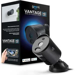 Geeni Vantage WiFi Outdoor Security Camera  1080P HD Weatherproof Outdoor Cameras for Home Security with Motion Sensor and Night Vision  Supports Alexa and Google