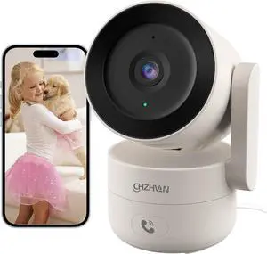Camera for Home Security Indoor, Pan & Tilt, Cry Detection for Baby, 2.5K 4MP QHD, Night Vision, Motion Detection & Tracking, 2-Way Audio, Nanny, Pet, 2.4G WiFi, Local&Cloud Storage