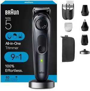 Braun All-in-One Men's Shaving Kit Series 5 5490, 9-in-1 Beard, Face, Nose, Ear Trimmer, Hair Clippers, Body Groomer and Manscaping Braun All-in-One Men's Shaving Kit Series 5 5490, 9-in-1 Beard, Face, Nose, Ear Trimmer, Hair Clippers, Body Groomer and Manscaping