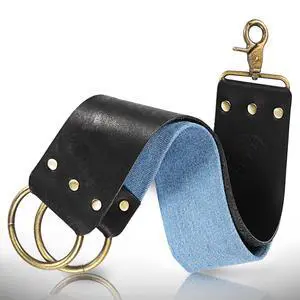 Naked Armor Straight Razor Leather Strop - 2.5" x 15" Cow Leather Razor Blade Sharpener with Brass Hooks, Black Naked Armor Straight Razor Leather Strop - 2.5" x 15" Cow Leather Razor Blade Sharpener with Brass Hooks, Black
